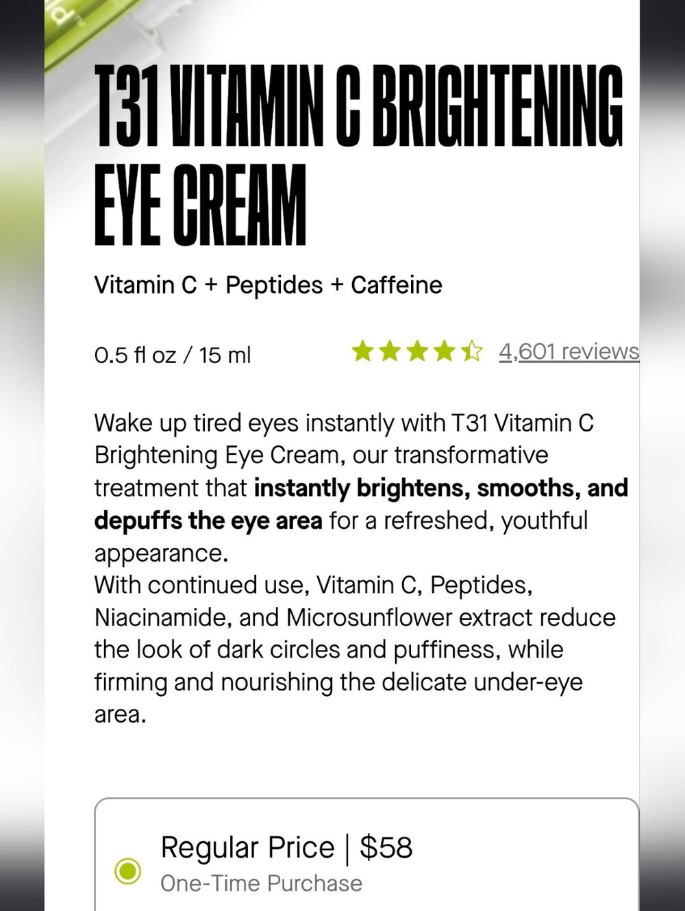 SpoiledChild Green Capsule T31 Brightening Eye Cream - Picture 5 of 6